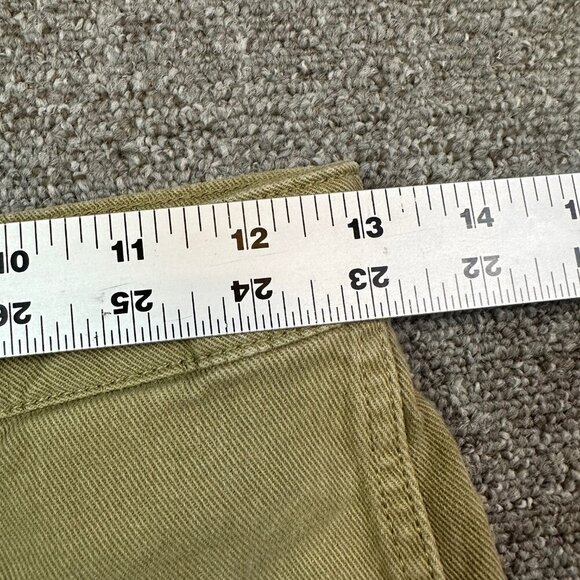 Quince Womens Organic Stretch Cotton Twill Wide-Leg Crop Pant, Olive Khaki Sz 26 - Picture 3 of 6